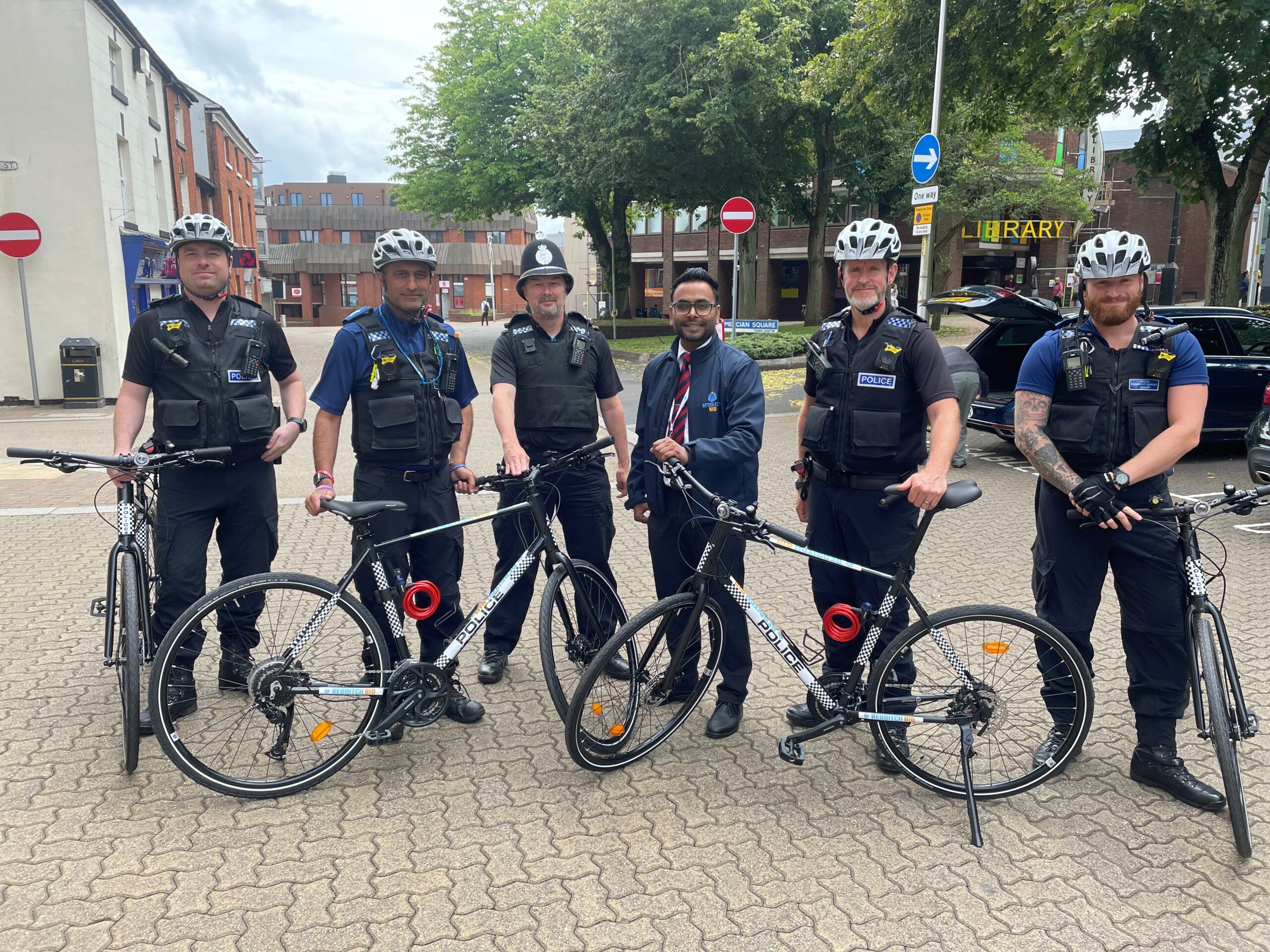 Redditch BID Funds 5 New Bikes for Redditch Police to Enhance Safety in Redditch Town Centre.